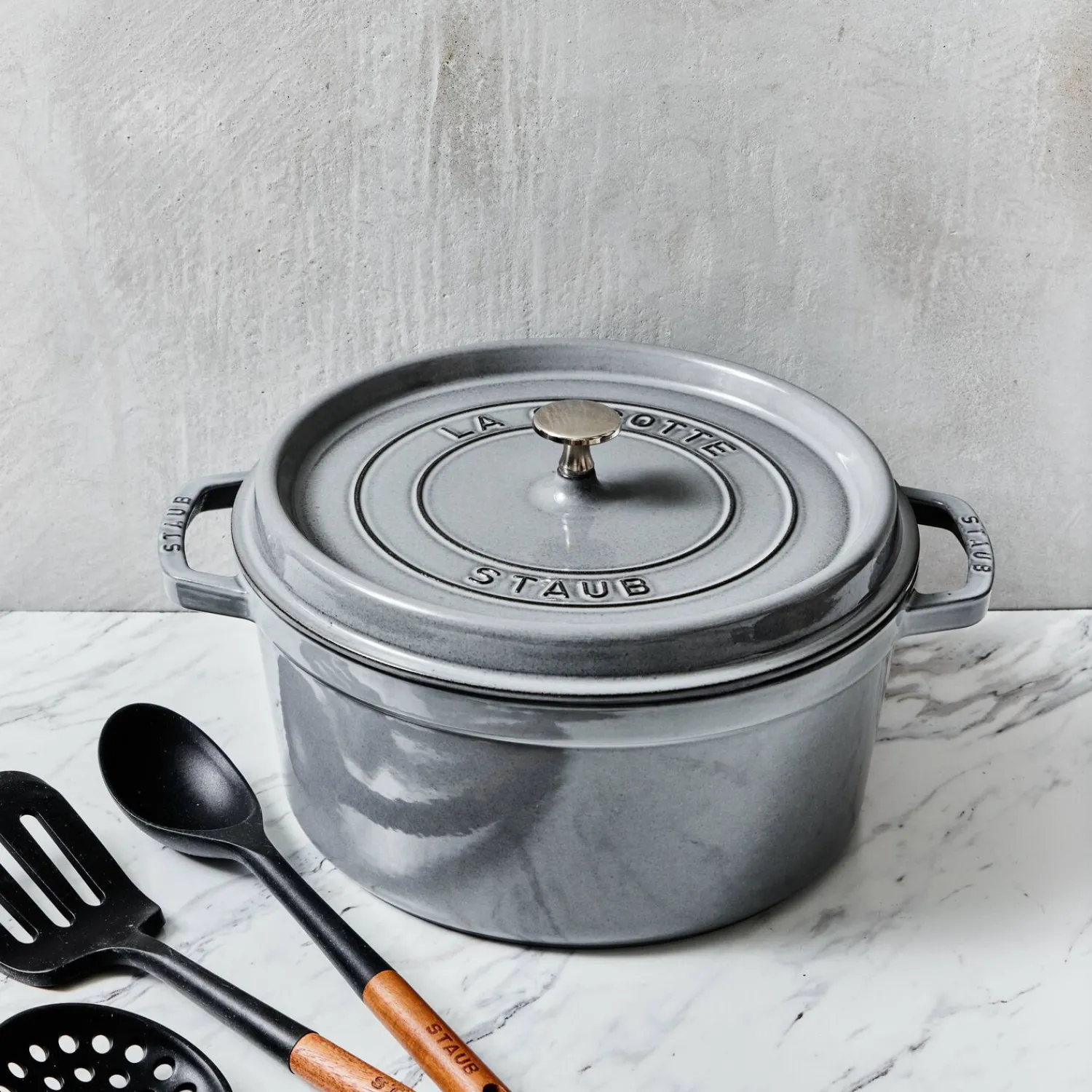 Staub Cocotte 24 cm, Rond(e), , Fonte Gris graphite Outlet
