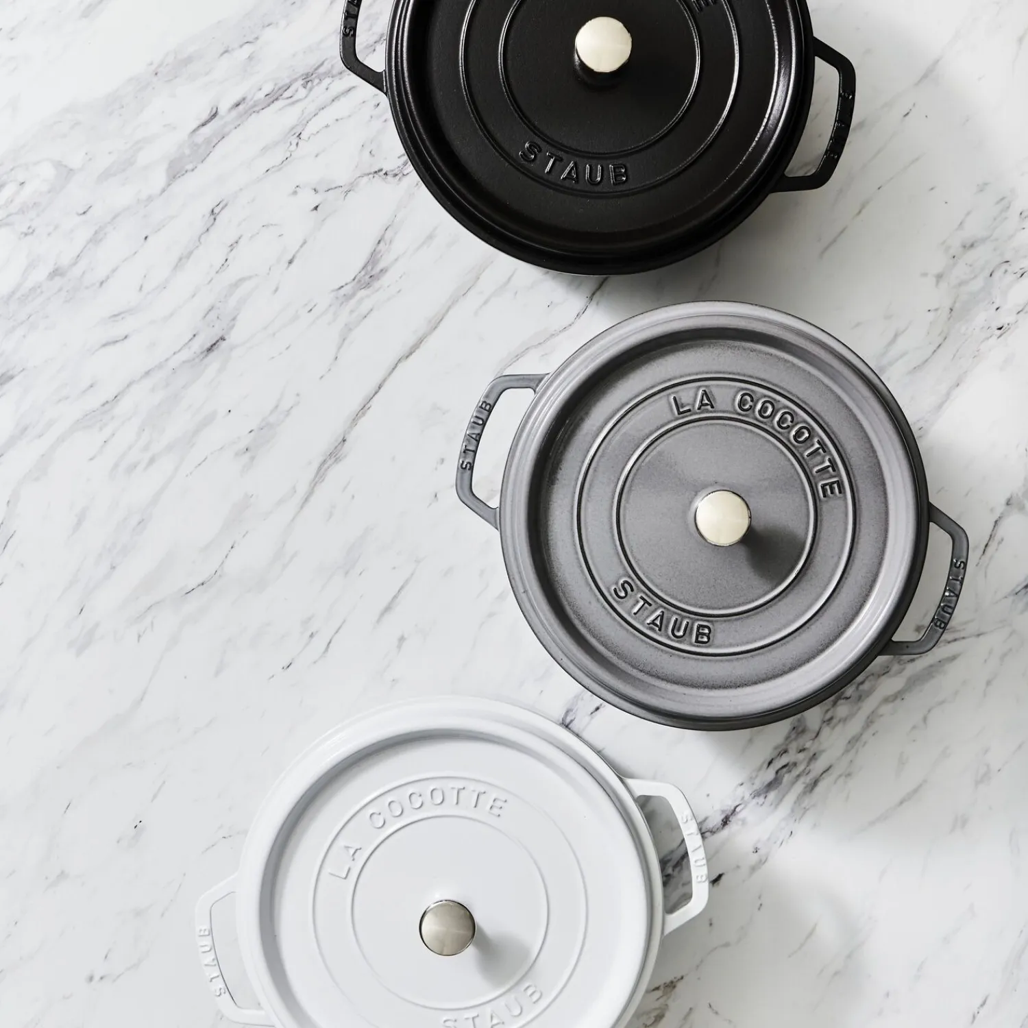 Staub Cocotte 24 cm, Rond(e), , Fonte Gris graphite Outlet