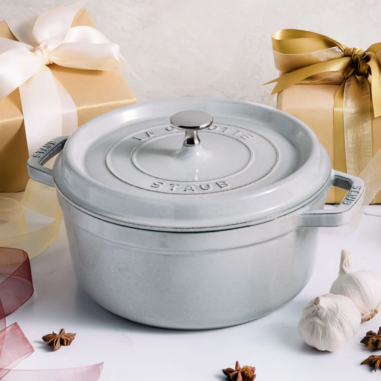 Staub Cocotte 24 cm, Rond(e), , Fonte Gris graphite Outlet