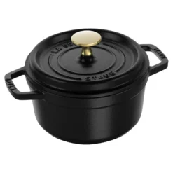 Staub Cocotte 16 cm, Rond(e), , Fonte Noir mat Clearance
