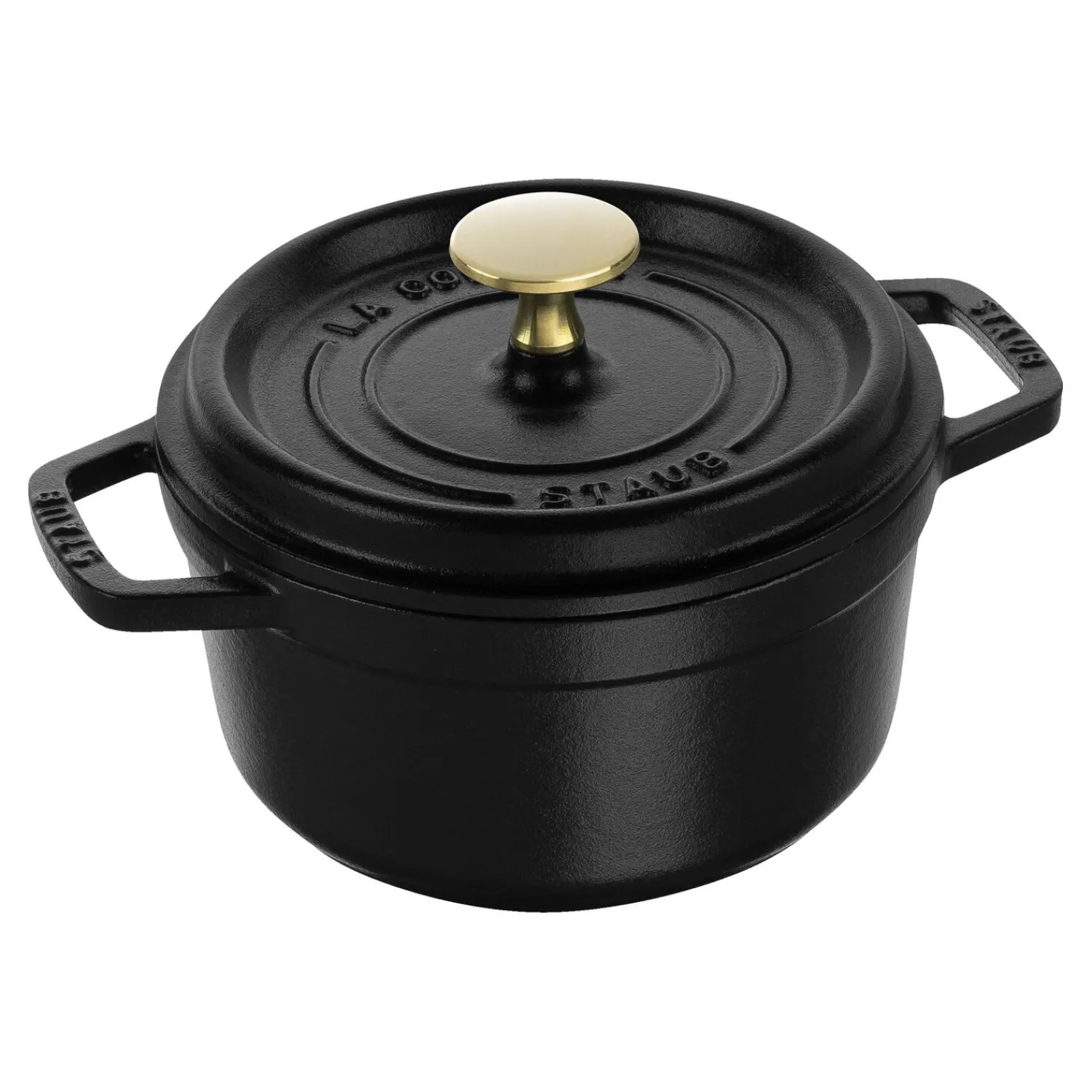 Staub Cocotte 16 cm, Rond(e), , Fonte Noir mat Clearance