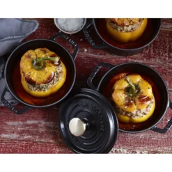 Staub Cocotte 12 cm, Rond(e), , Fonte Noir mat Best
