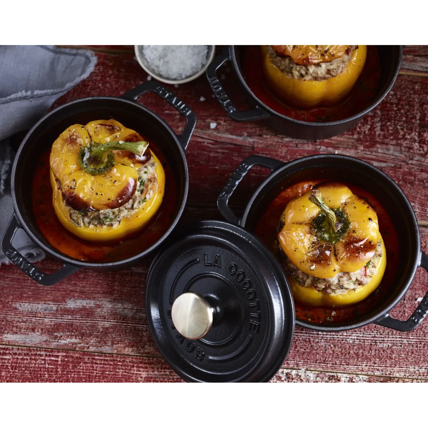 Staub Cocotte 12 cm, Rond(e), , Fonte Noir mat Best