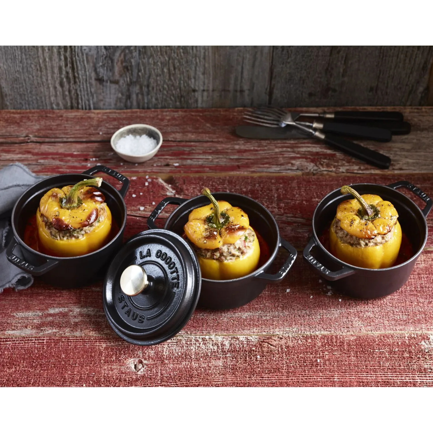 Staub Cocotte 14 cm, Rond(e), , Fonte Noir mat Best