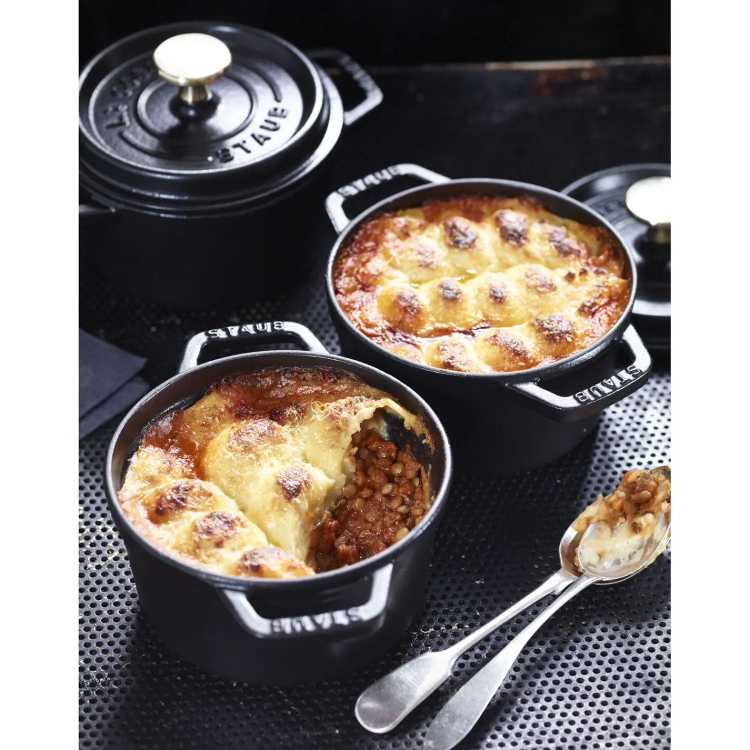 Staub Cocotte 14 cm, Rond(e), , Fonte Noir mat Best