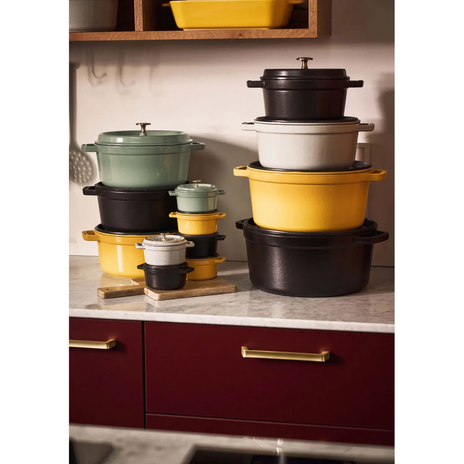 Staub Cocotte 34 cm, Rond(e), , Fonte Noir mat Online