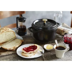Staub Cocotte 20 cm, Rond(e), , Fonte Noir mat Online