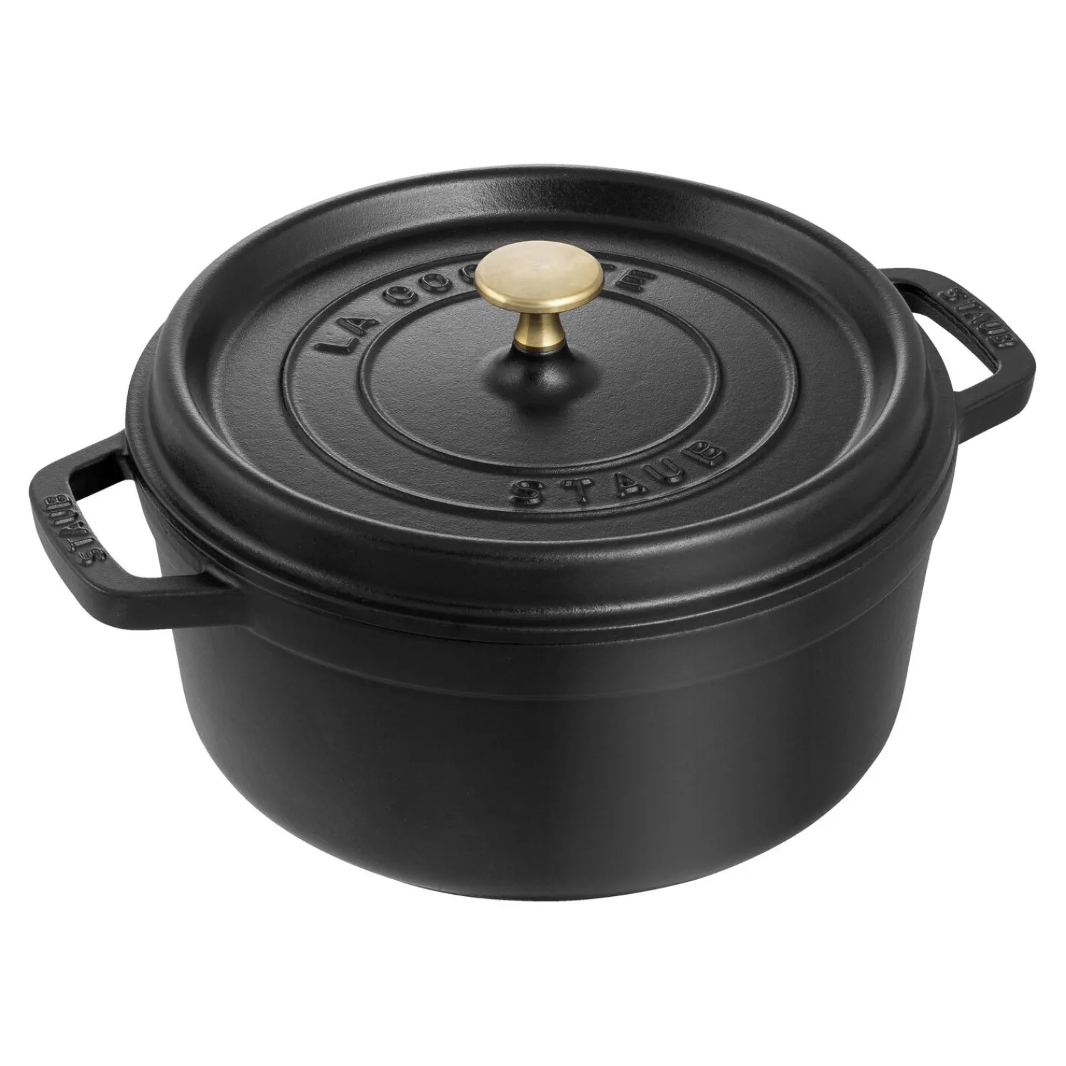 Staub Cocotte 22 cm, Rond(e), , Fonte Noir mat Hot