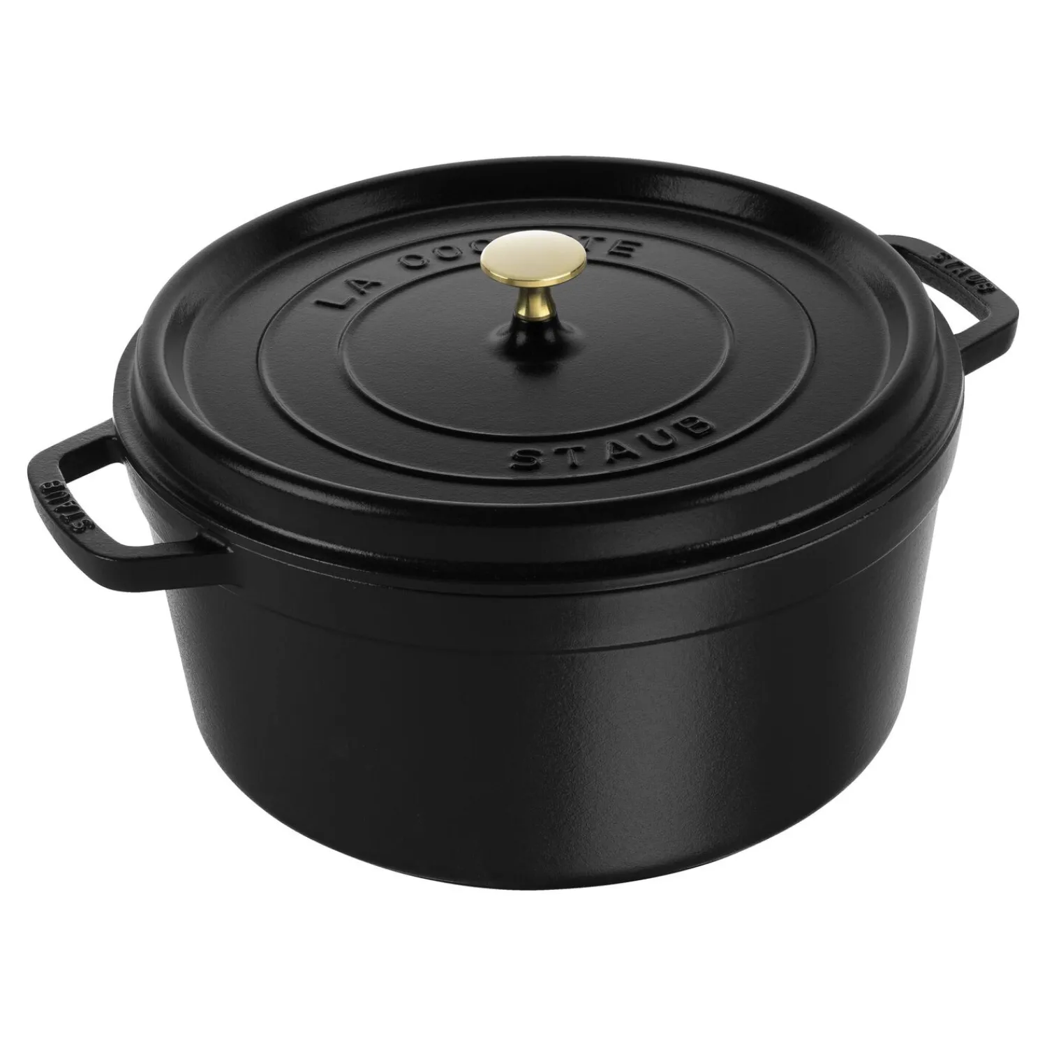 Staub Cocotte 30 cm, Rond(e), , Fonte Noir mat Outlet