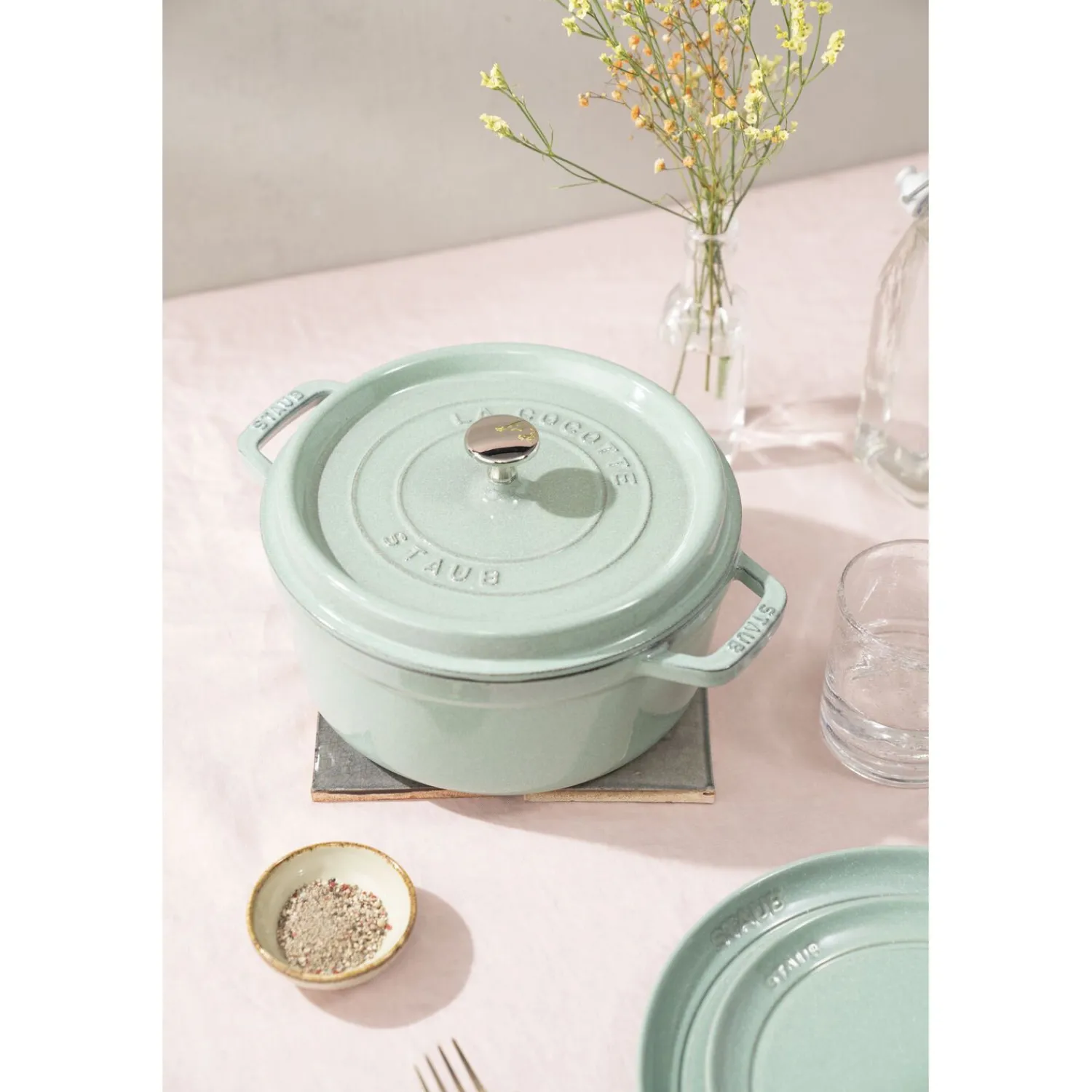 Staub Cocotte 22 cm, Rond(e), , Fonte Sauge Discount