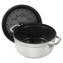 Staub Cocotte 18 cm, Rond(e), , Fonte Truffe blanche Outlet