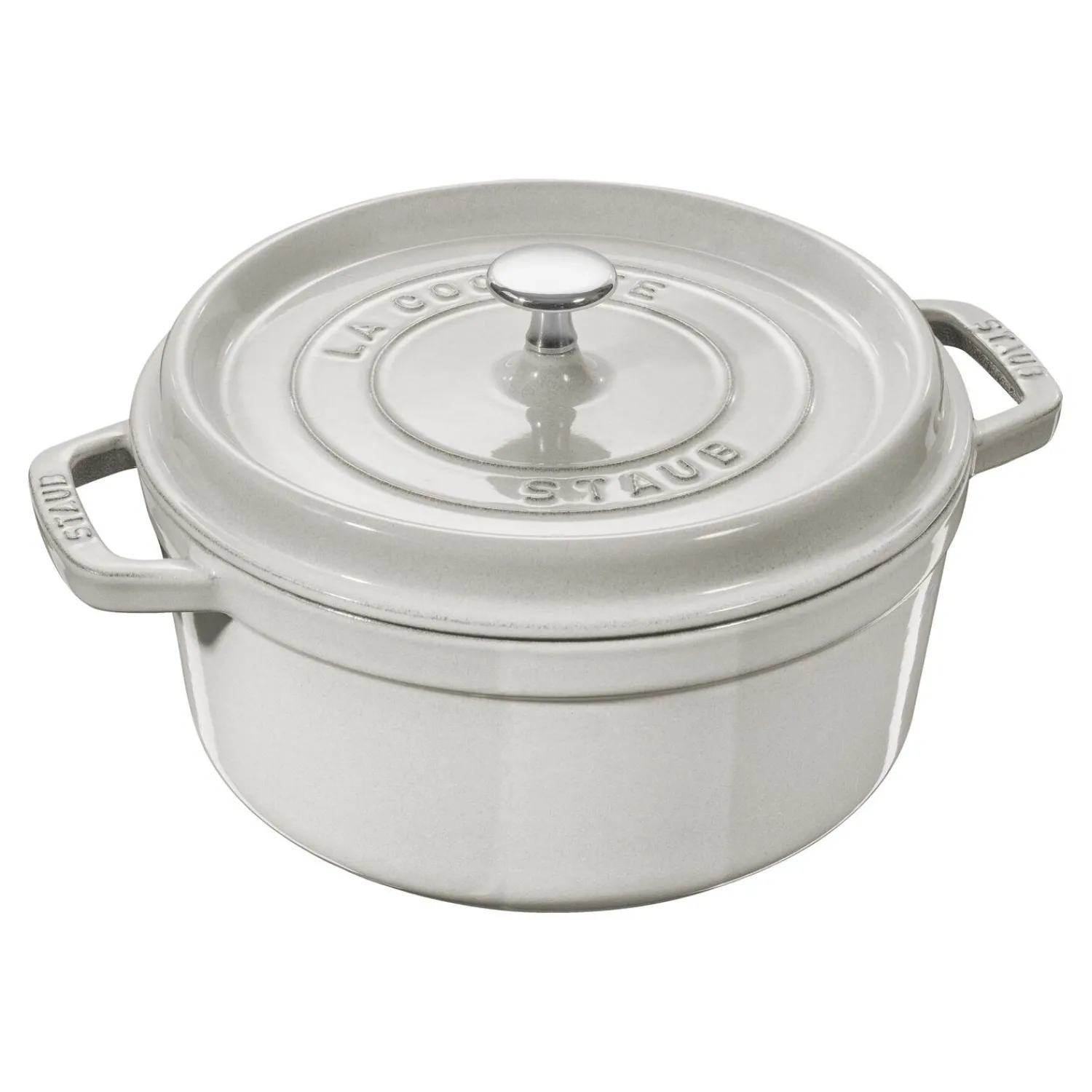 Staub Cocotte 26 cm, Rond(e), , Fonte Truffe blanche Online