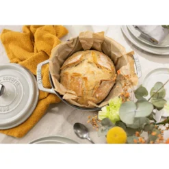 Staub Cocotte 28 cm, Rond(e), , Fonte Truffe blanche Outlet