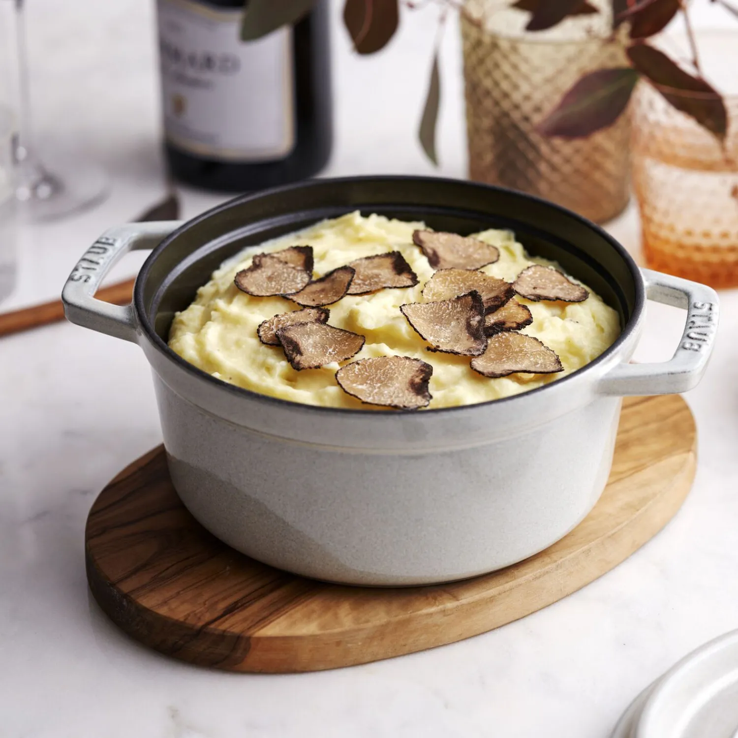 Staub Cocotte 24 cm, Rond(e), , Fonte Truffe blanche Clearance