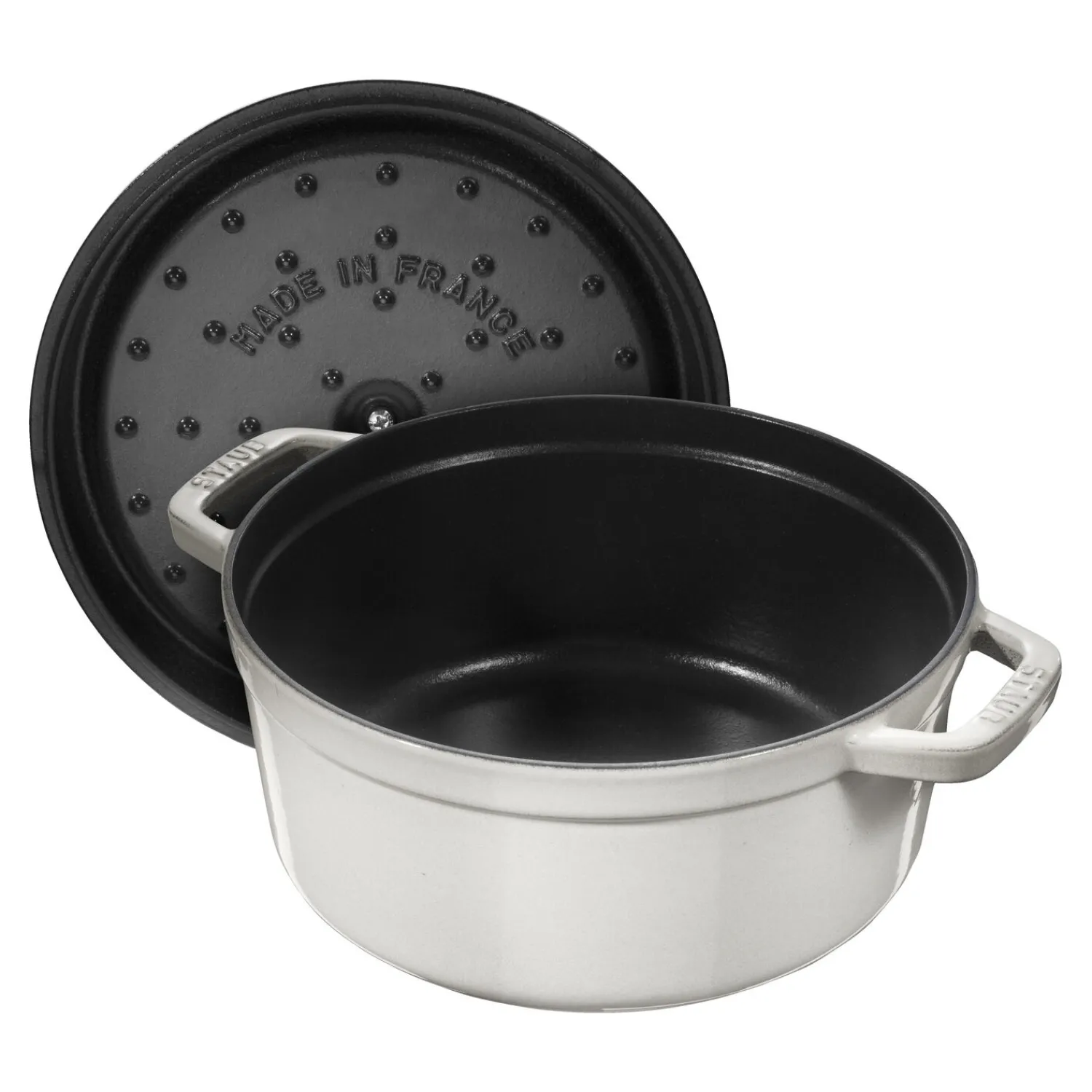 Staub Cocotte 24 cm, Rond(e), , Fonte Truffe blanche Clearance