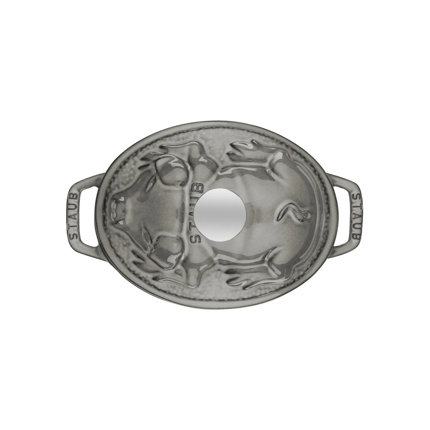 Staub Cocotte couvercle de cochon 17 cm, Ovale, , Fonte Gris graphite Hot