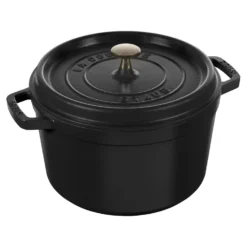 Staub Cocotte haute 24 cm, Rond(e), , Fonte Noir mat New