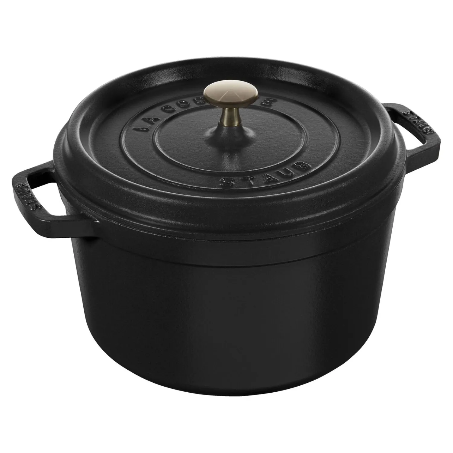 Staub Cocotte haute 24 cm, Rond(e), , Fonte Noir mat New