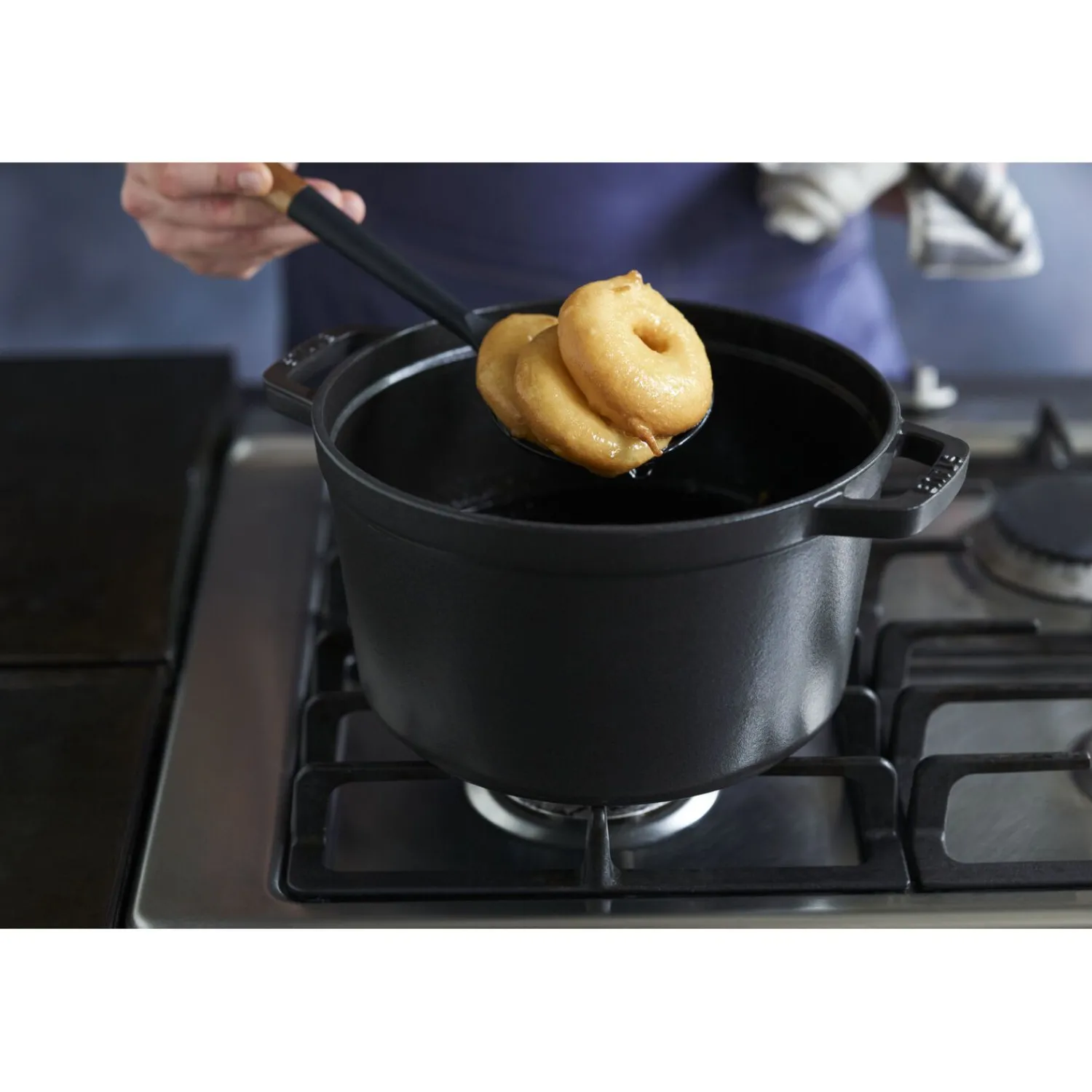 Staub Cocotte haute 24 cm, Rond(e), , Fonte Noir mat New