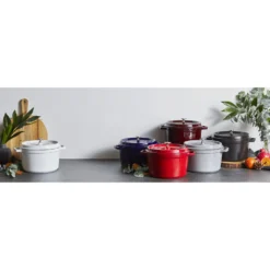 Staub Cocotte haute 24 cm, Rond(e), , Fonte Noir mat New