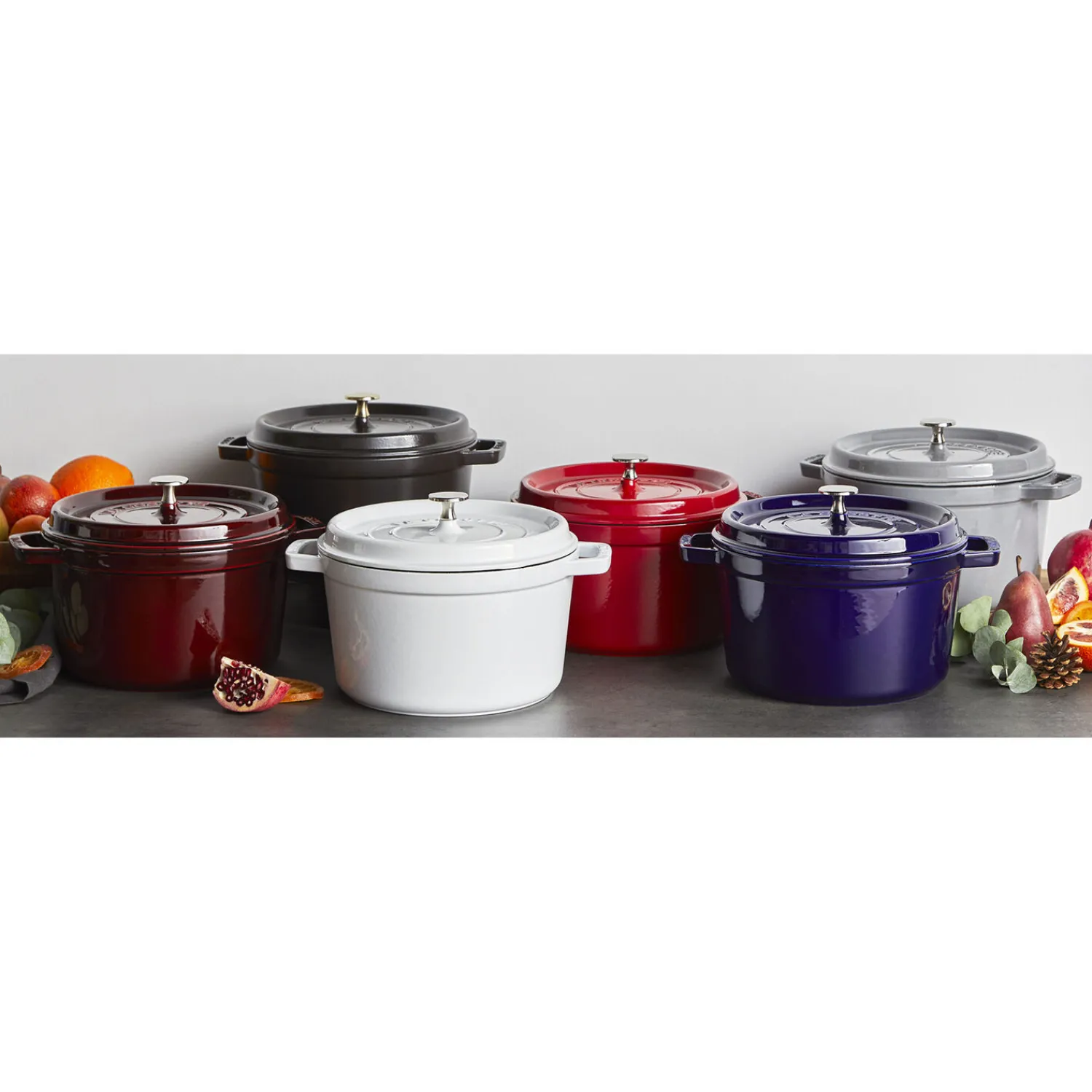 Staub Cocotte haute 24 cm, Rond(e), , Fonte Noir mat New