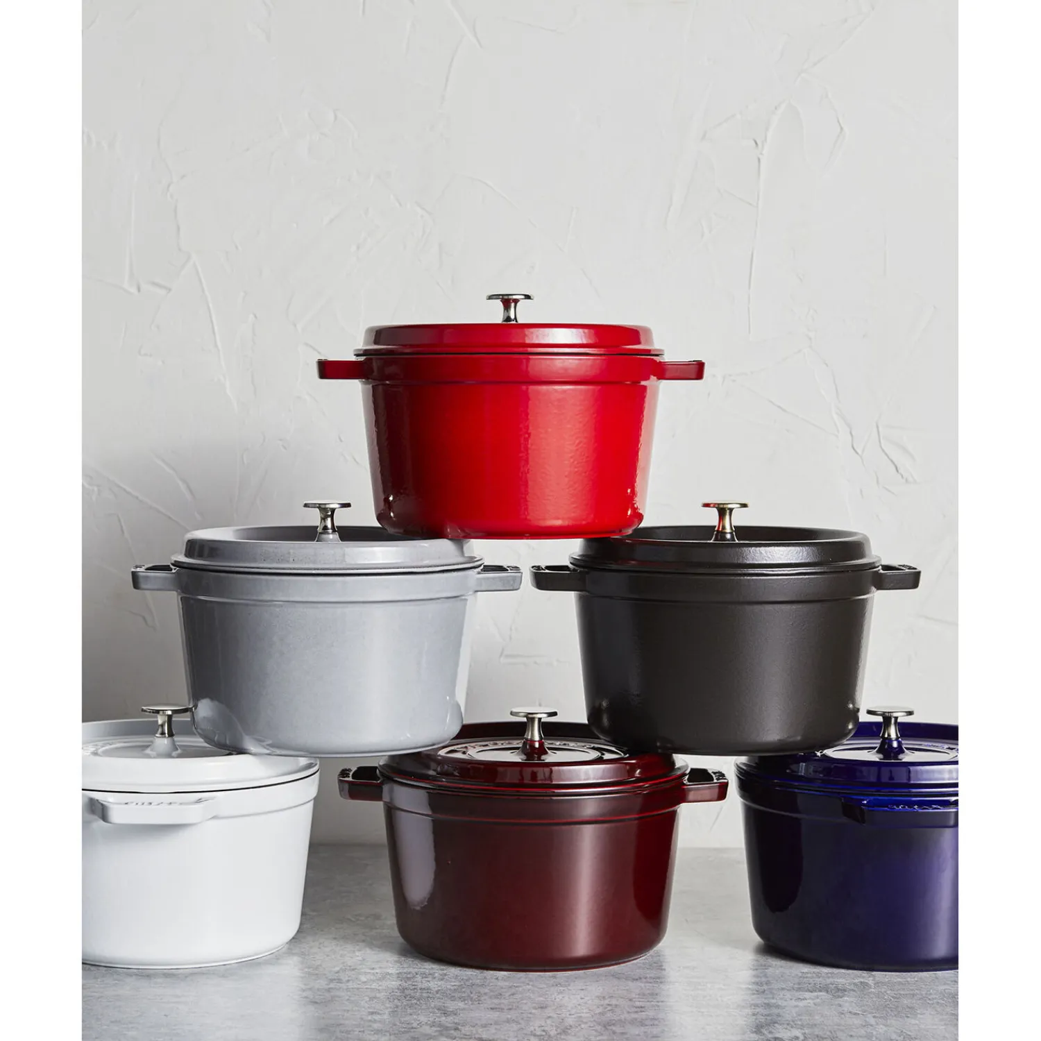 Staub Cocotte haute 24 cm, Rond(e), , Fonte Noir mat New