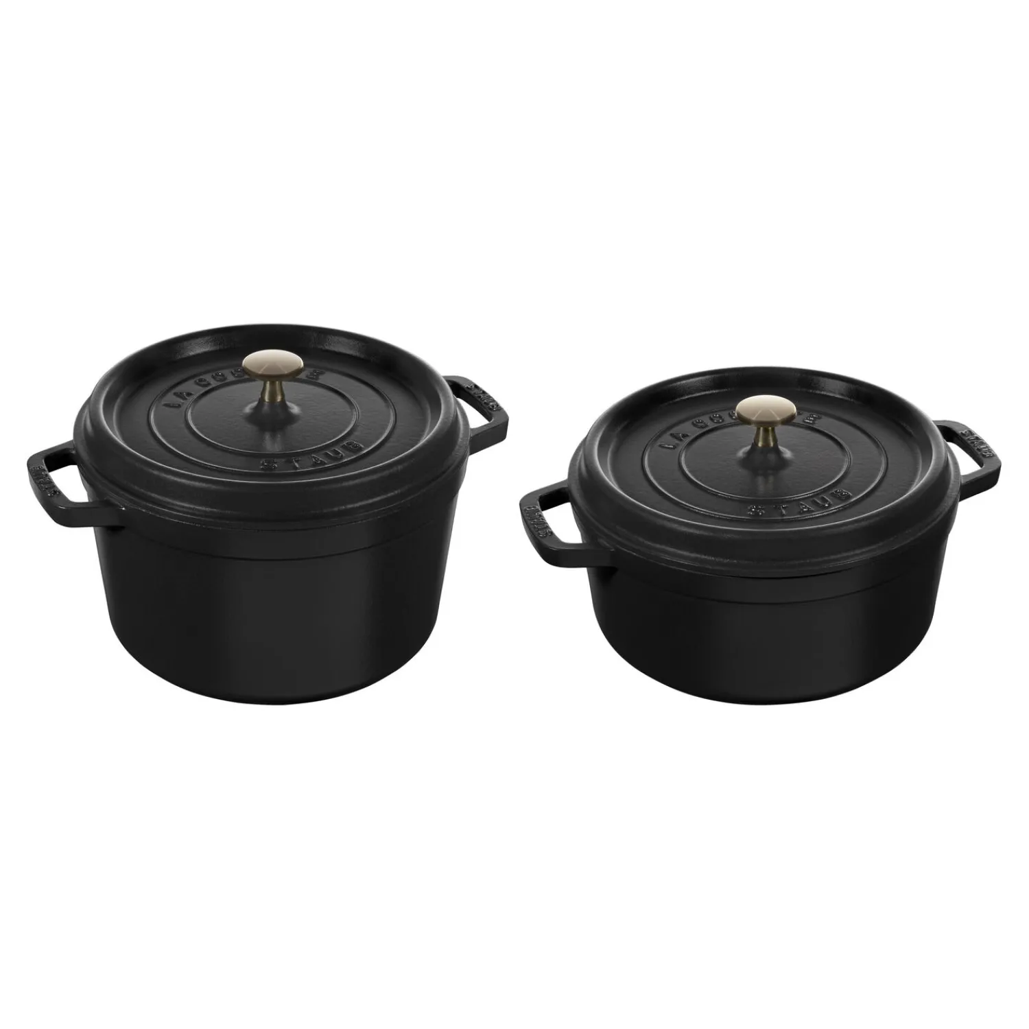 Staub Cocotte haute 24 cm, Rond(e), , Fonte Noir mat New