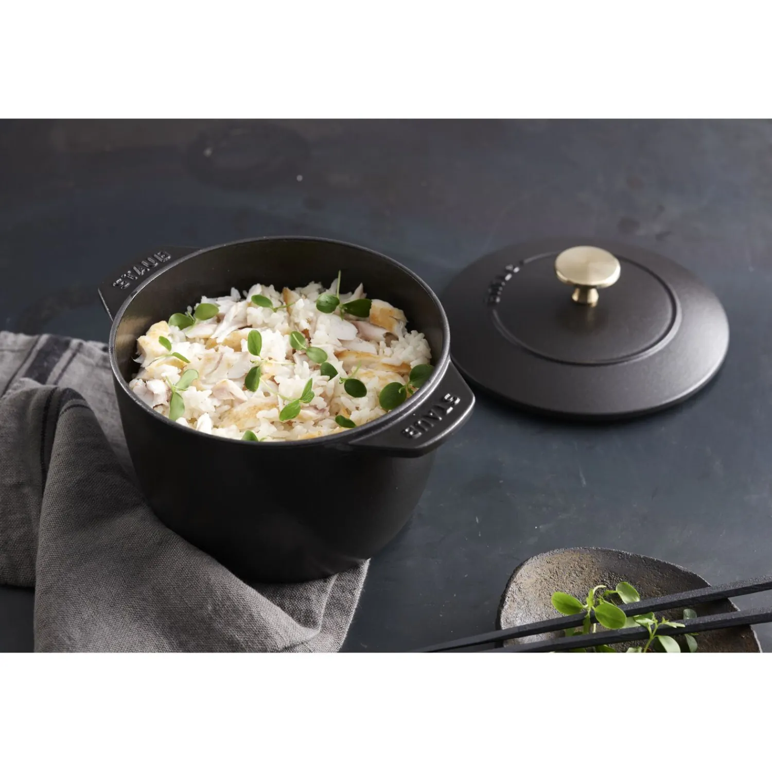 Staub Cocotte à riz 16 cm, Rond(e), , Fonte Noir mat Online