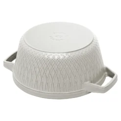 Staub Cocotte twister 20 cm, Rond(e), , Fonte Truffe blanche Best