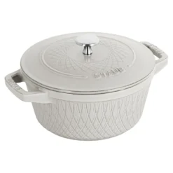 Staub Cocotte twister 24 cm, Rond(e), , Fonte Truffe blanche Sale