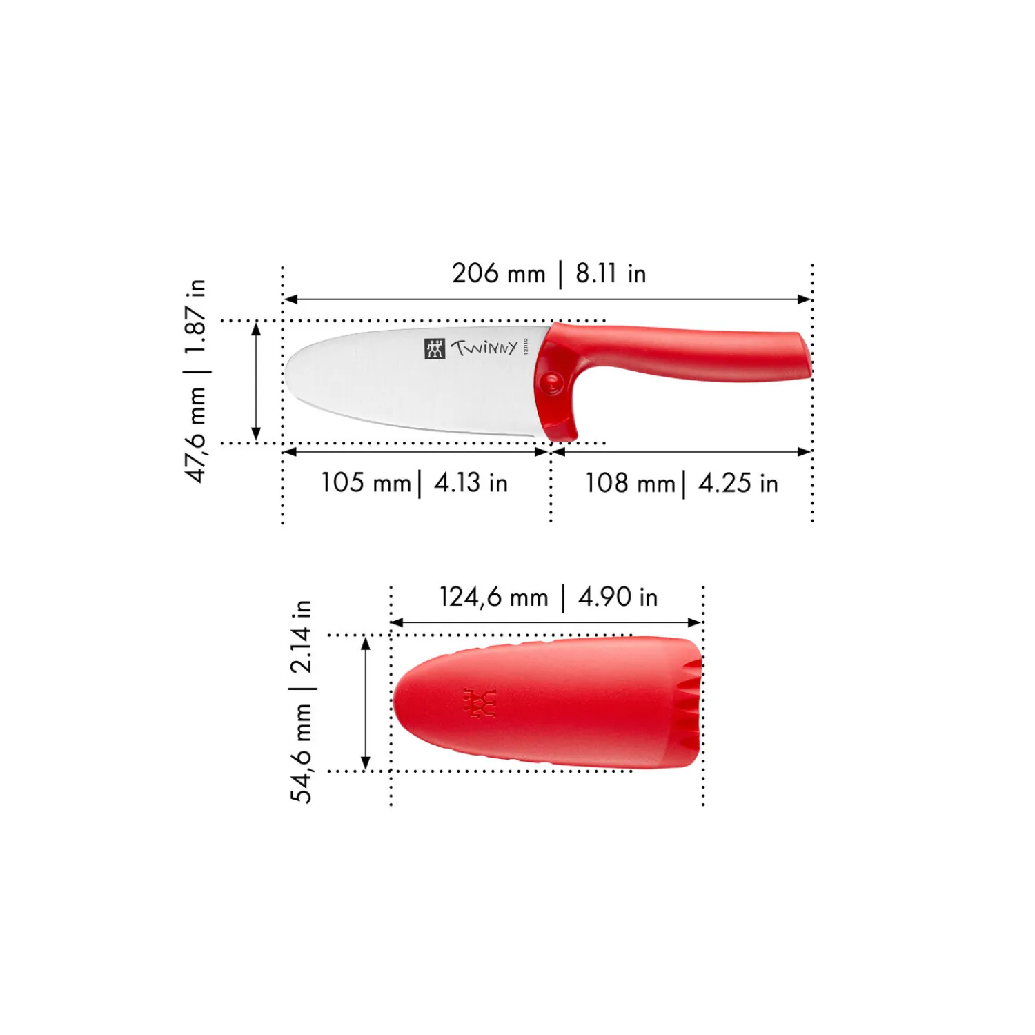 ZWILLING Couteau de chef 10 cm, Rouge New