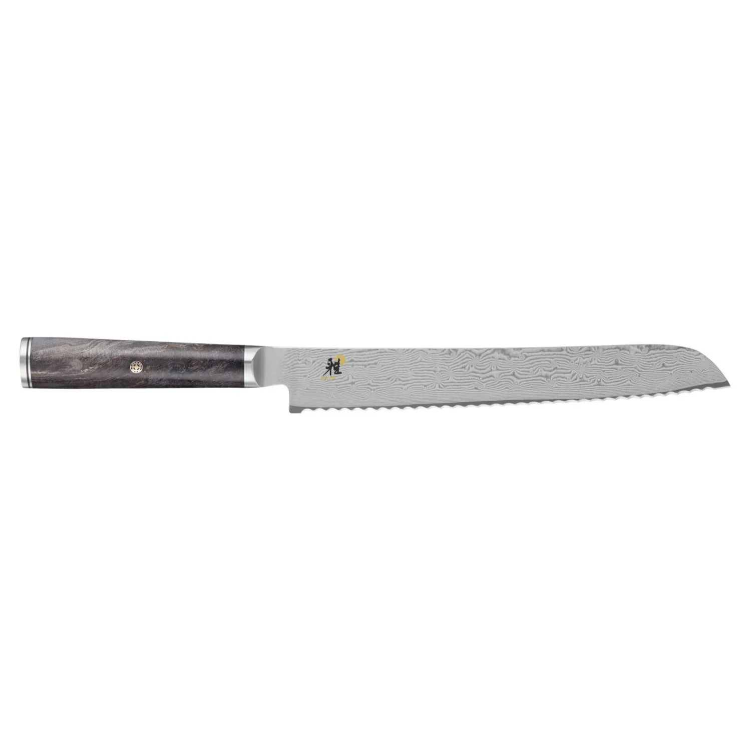 MIYABI Couteau à pain 24 cm, Noir brun, tranchant dentelé Outlet