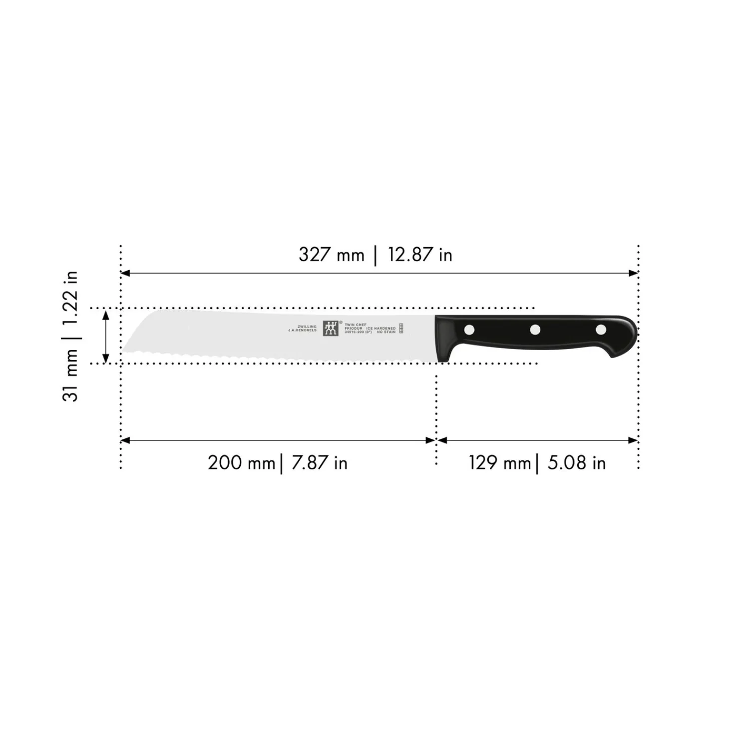 ZWILLING Couteau à pain 20 cm, tranchant dentelé