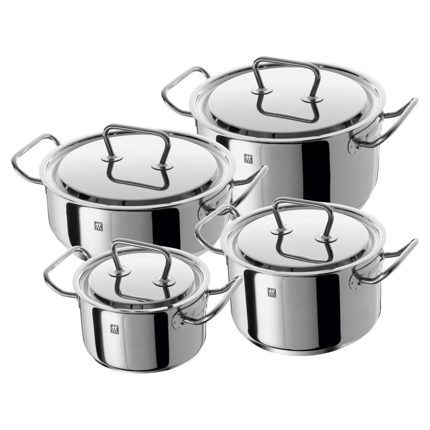ZWILLING Ensemble de casseroles, 4-pcs. /16/20/24 cm, argent, Acier Inoxydable Outlet