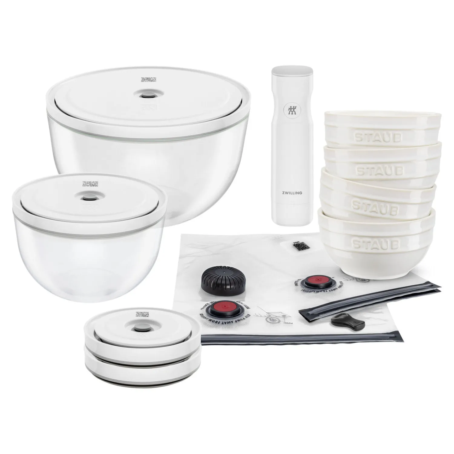 ZWILLING Ensemble de démarrage sous-vide, 15-pcs. /S/M/L, blanc ivoire, Céramique / Verre Best