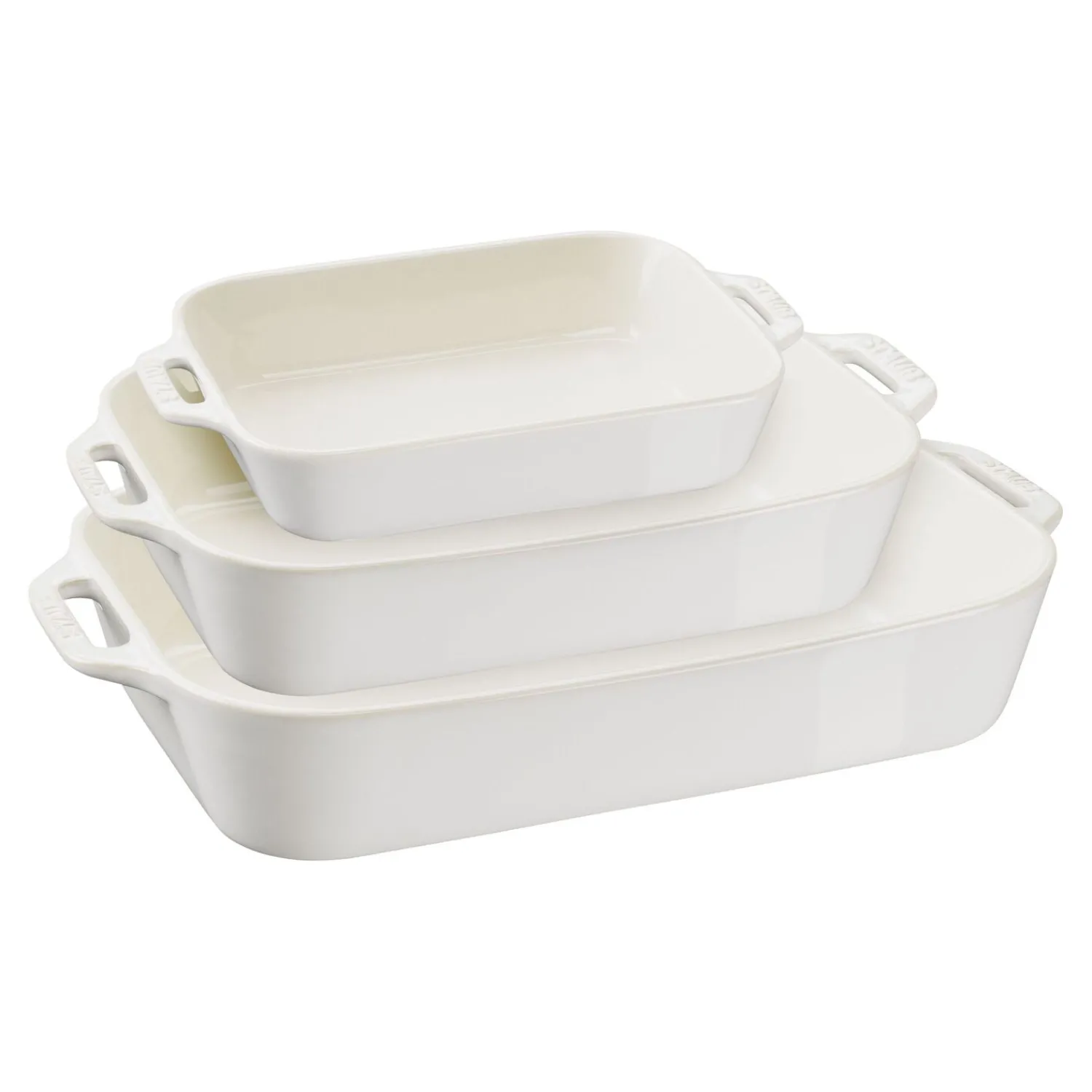Staub Ensemble de plats à four 3-pcs Blanc ivoire Outlet