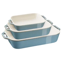 Staub Ensemble de plats à four 3-pcs Turquoise antique New