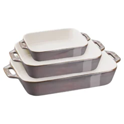 Staub Ensemble de plats à four 3-pcs Gris antique