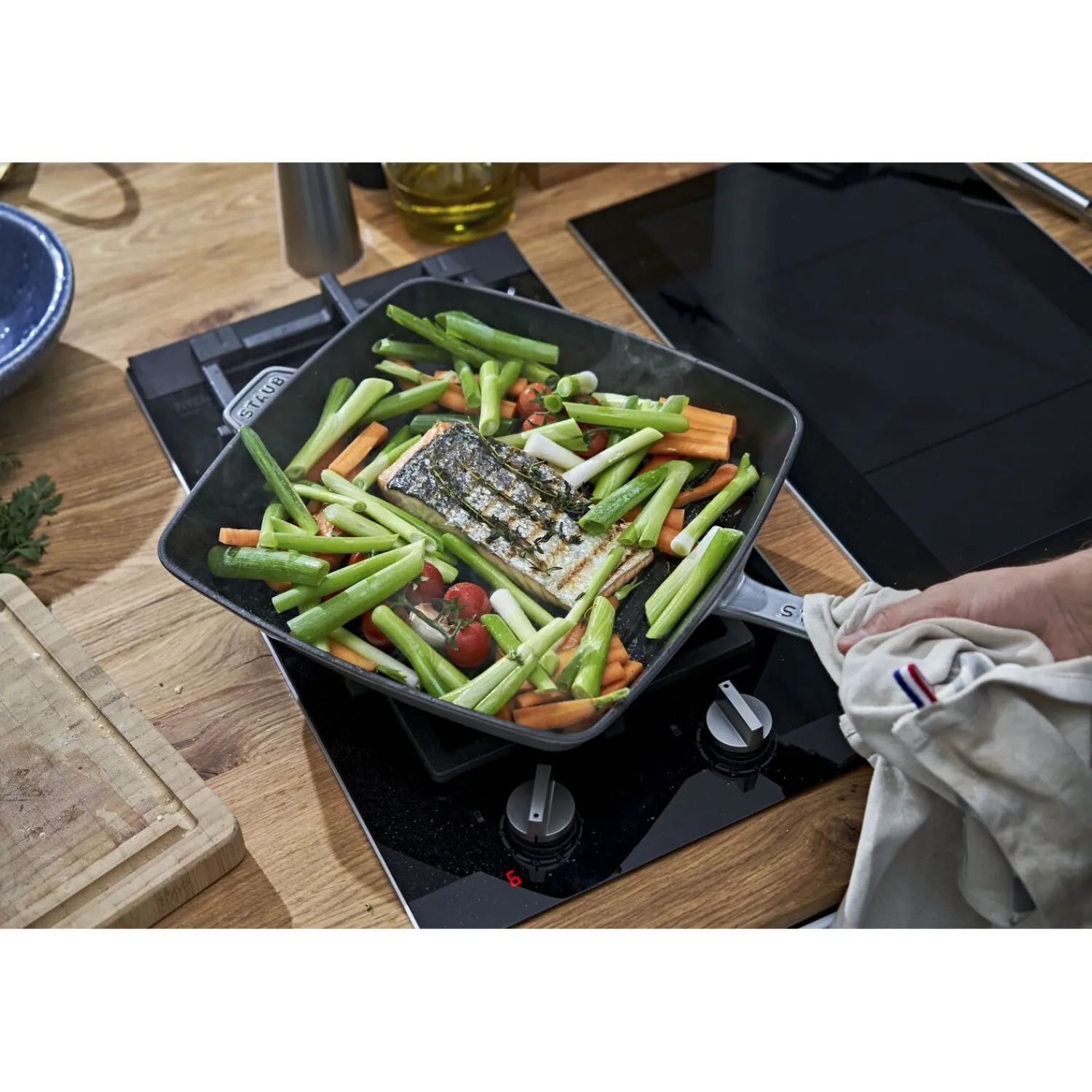 Staub Gril Américain 30 cm, Fonte, Gris graphite