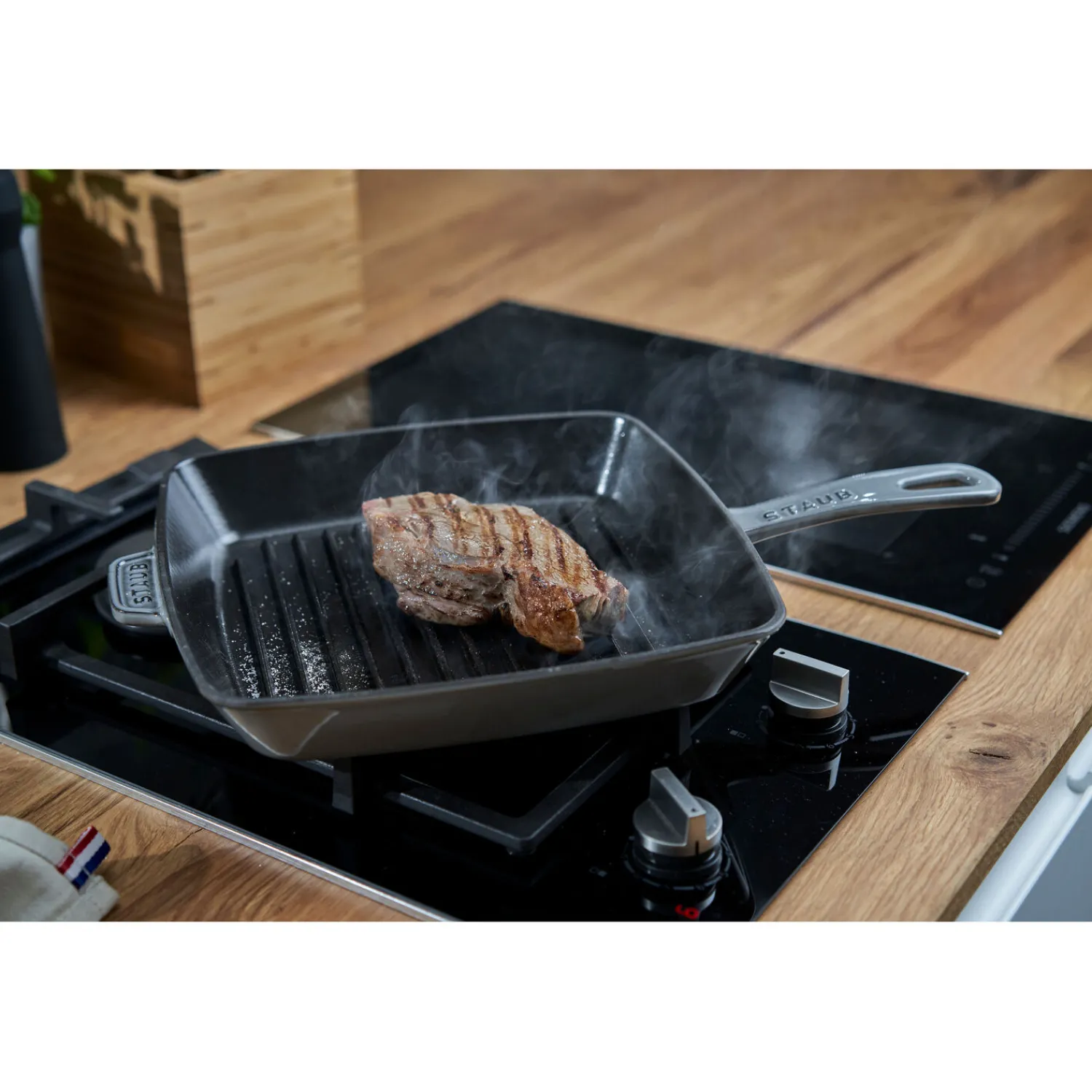 Staub Gril Américain 30 cm, Fonte, Gris graphite
