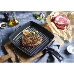 Staub Gril Américain 30 cm, Fonte, Noir mat Online