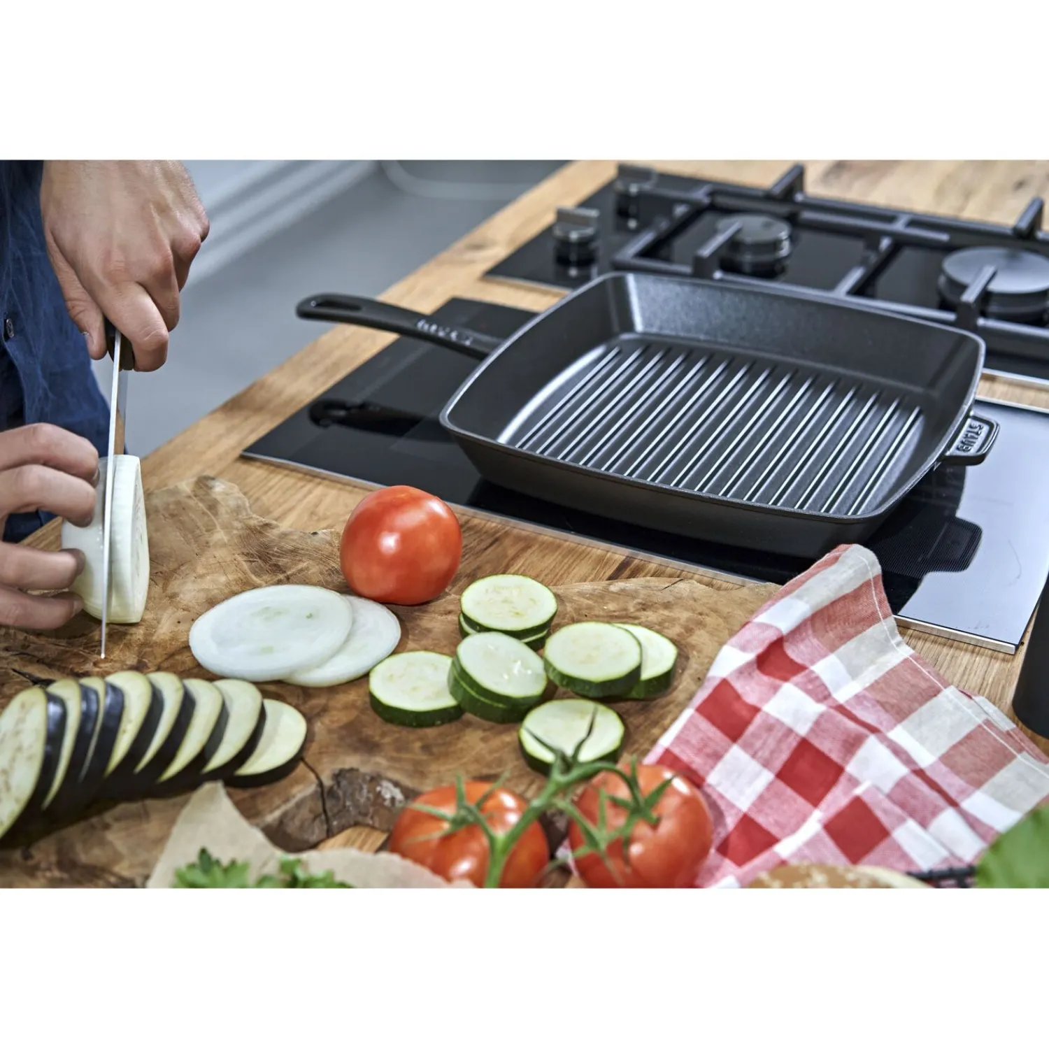 Staub Gril Américain 30 cm, Fonte, Noir mat Online