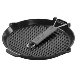 Staub Gril avec bec verseur 28 cm, Fonte, Noir mat Best