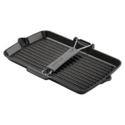 Staub Gril avec bec verseur 34 cm, Fonte, Noir mat Online