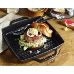 Staub Gril 23 cm, Fonte, Noir mat Sale