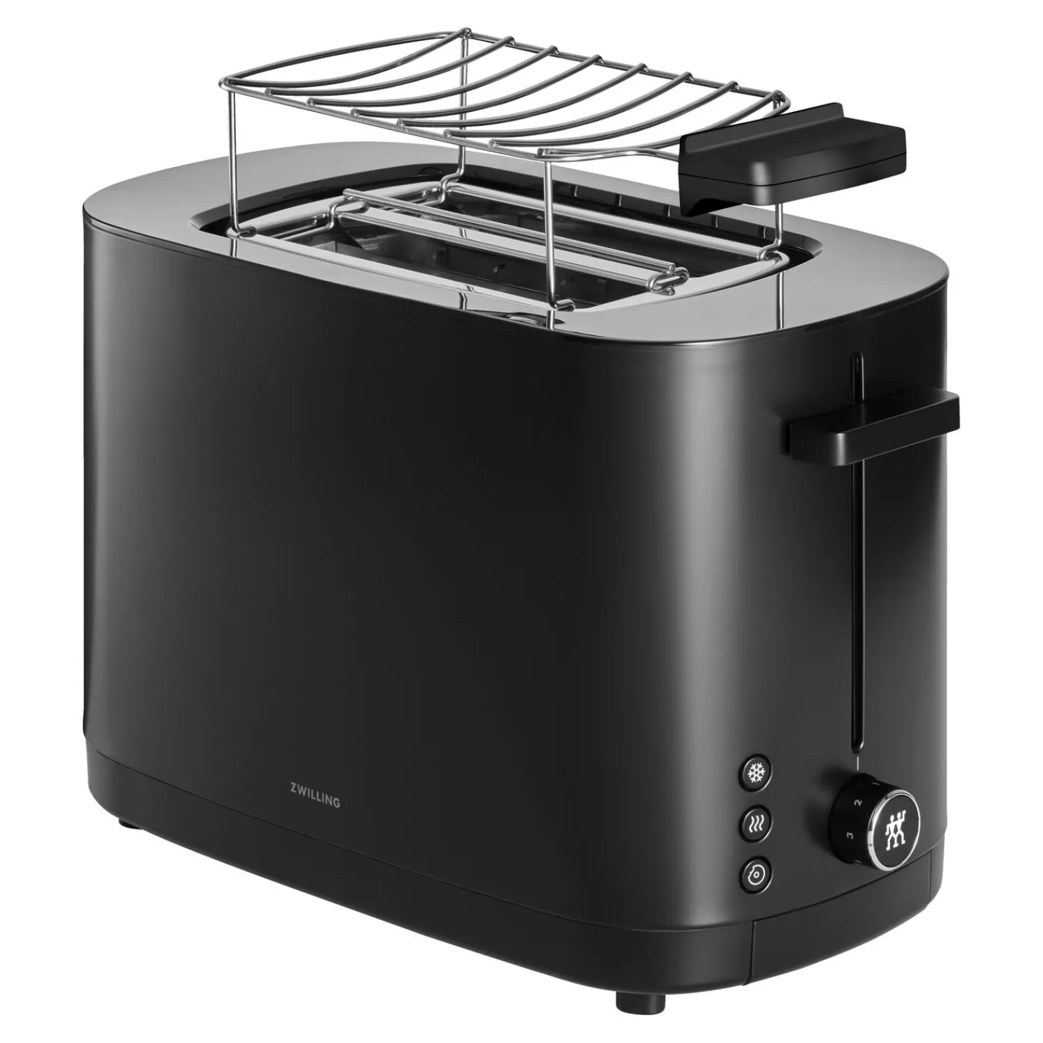 ZWILLING Grille-pain Grille permettant de réchauffer des petits-pains, 2 fentes 2 tranches, Noir mat Discount