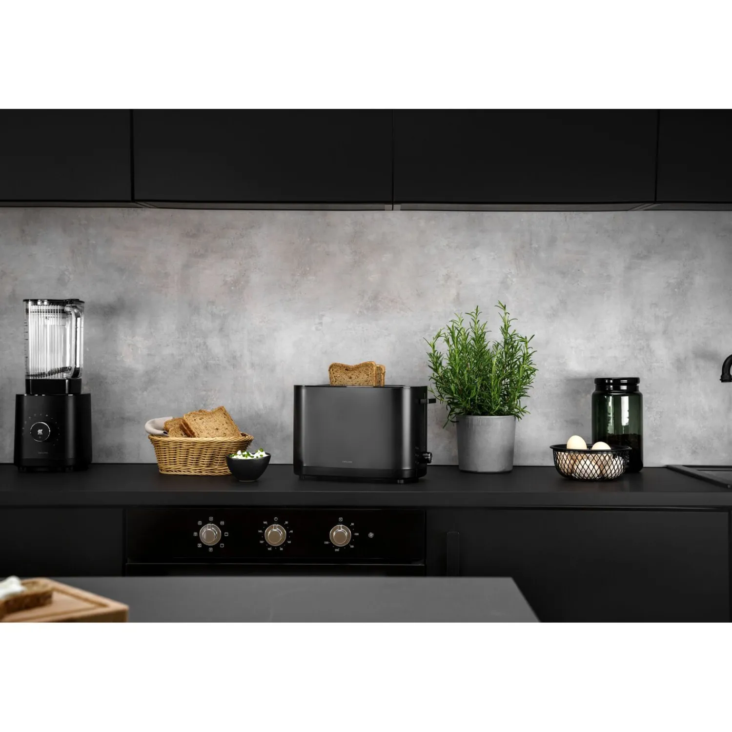 ZWILLING Grille-pain Grille permettant de réchauffer des petits-pains, 2 fentes 2 tranches, Noir mat Discount