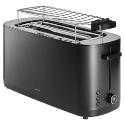ZWILLING Grille-pain Grille permettant de réchauffer des petits-pains, 2 fentes tranches longues, Noir mat