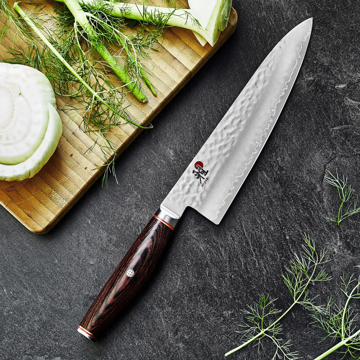 MIYABI Gyutoh 20 cm, Brun, Bois de pakka Online