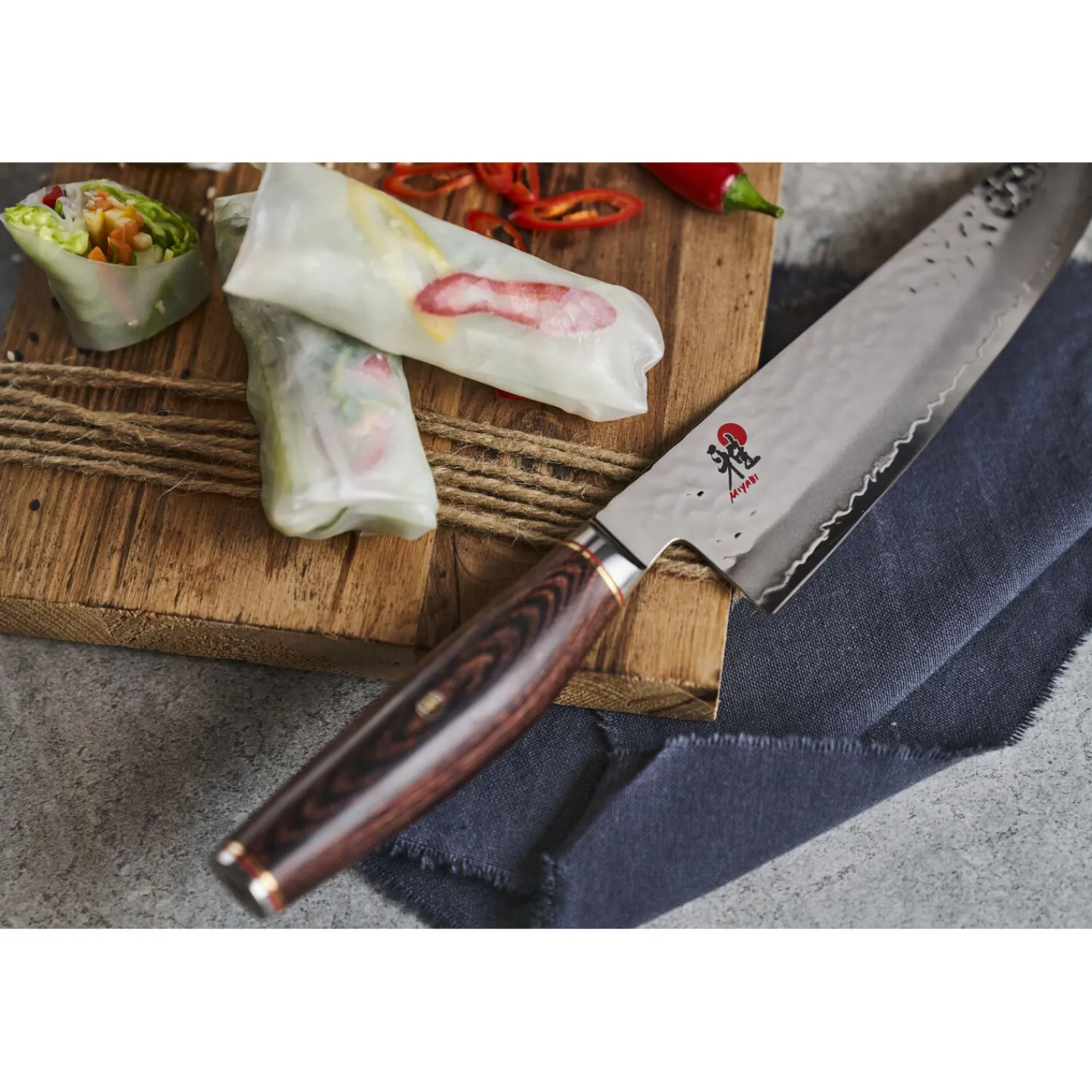 MIYABI Gyutoh 20 cm, Brun, Bois de pakka Online